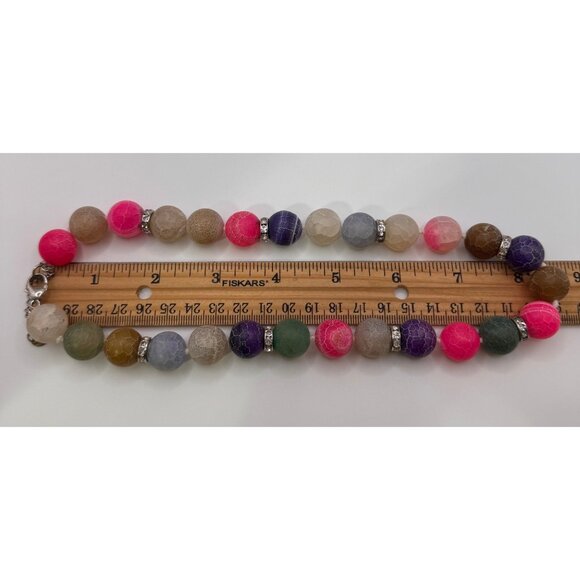 LUC Lucas Lemeth 925 Sterling Silver Dyed Quartz Necklace – Multicolor - Picture 10 of 10